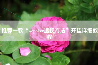 推荐一款“wepoker透视方法	”开挂详细教程