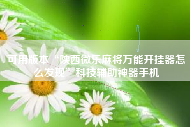 可用版本“陕西微乐麻将万能开挂器怎么发现	”科技辅助神器手机