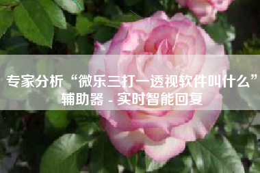 专家分析“微乐三打一透视软件叫什么”辅助器 - 实时智能回复