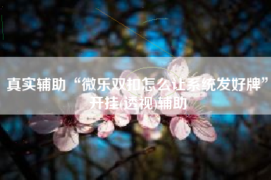 真实辅助“微乐双扣怎么让系统发好牌	”开挂(透视)辅助