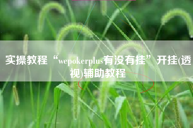实操教程“wepokerplus有没有挂”开挂(透视)辅助教程
