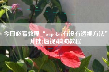 今日必看教程“wepoker有没有透视方法”开挂(透视)辅助教程
