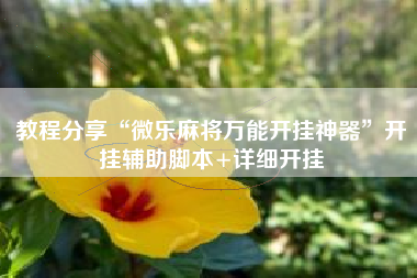 教程分享“微乐麻将万能开挂神器”开挂辅助脚本+详细开挂