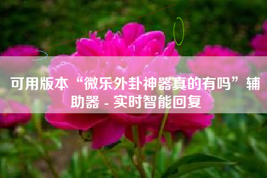 可用版本“微乐外卦神器真的有吗”辅助器 - 实时智能回复