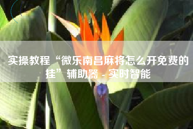 实操教程“微乐南昌麻将怎么开免费的挂”辅助器 - 实时智能