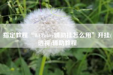 指定教程“WEPoker辅助挂怎么用”开挂(透视)辅助教程