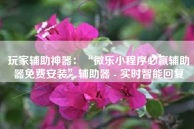 玩家辅助神器：“微乐小程序必赢辅助器免费安装	”辅助器 - 实时智能回复