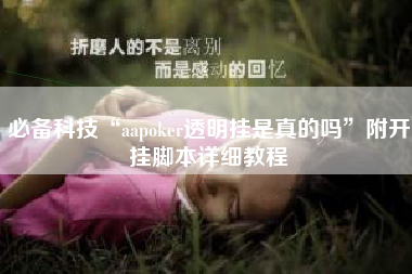 必备科技“aapoker透明挂是真的吗	”附开挂脚本详细教程