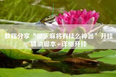 教程分享“微乐麻将有挂么神器”开挂辅助脚本+详细开挂