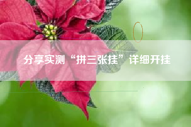 分享实测“拼三张挂”详细开挂