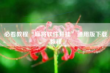 必看教程“麻将软件开挂”通用版下载教程