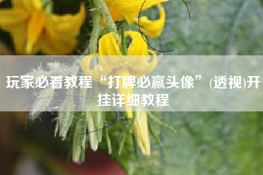 玩家必看教程“打牌必赢头像”(透视)开挂详细教程